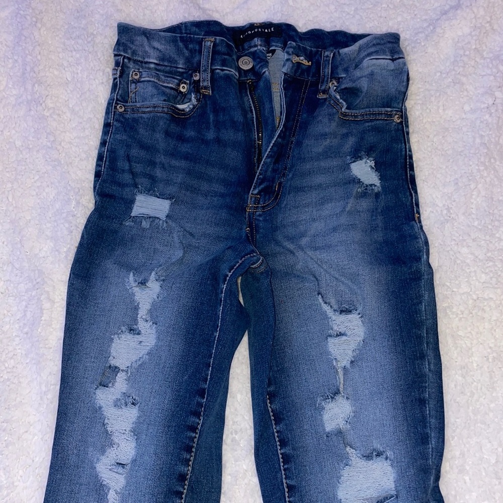 high rise ripped jeans - aero